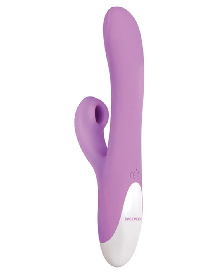 Evolved Love Is Back Super Sucker Silicone Rechargeable Rabbit G-Spot Vibrator Pinkpurple