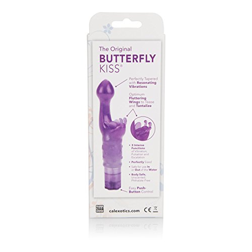 Calexotics Original Butterfly Kiss Vibrator - Multi-Speed Waterproof Vibe - Adult Sex Toys For Couples - Clitoral G Spot Massager - Purple