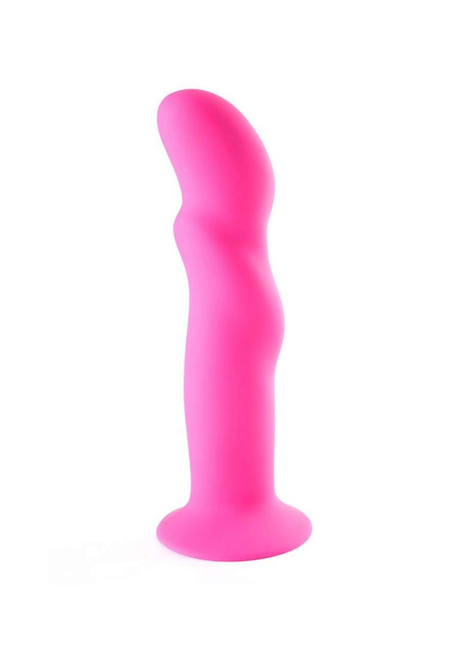 Riley Silicone Swirled Dong - Neon Pink