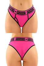 Vibes Pussy Brief&Thong Qs Black/Pink