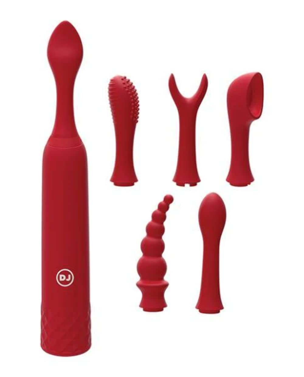 Doc Johnson Ivibe Select - Iquiver - 7Piece Set - 10 Vibrating Functions - 6 Silicone Interchangeable Heads - 10 Vibrating Funct