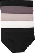 Felina Womens 5 Pack Pima Cotton Wide Waistband Hipster (US, Alpha, X-Large, Regular, Regular, Black/Black/Sparrow/Bark/Almost M