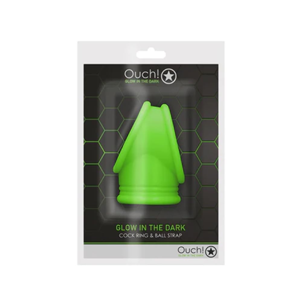 Ouch GITD Cockring&Ball Sling Neongreen OU789GLO