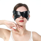 Half Face Mask Crossed Eye Mask Faux Leather BDSM Blindfold Sexy Erotic Sex Toy for Women Men Adults Couples Extreme Fetish Toys