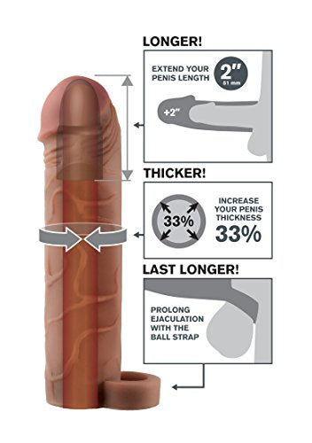 Pipedream Fantasy X-Tensions Perfect With Ballstrap, Brown, 2 Inch