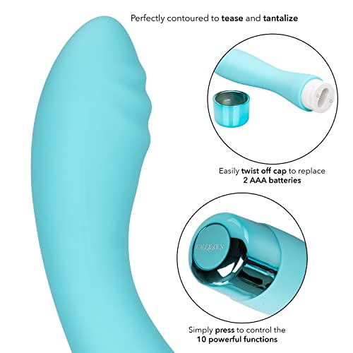 Calexotics Eden Ripple     10 Function Waterproof Silicone Vibrator     Adult Sex Toys For Couples - G Spot Massager     Blue
