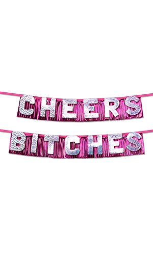 Pipedream Bachelorette Party Favors Cheers Bitches Party Banner