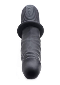 Master Series Power Pounder Vibrating And Thrusting Silicone Dildo, Black
