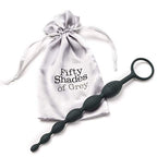 Fifty Shades Of Grey Pleasure Intensified Black Silicone Anal Beads - Graduated Size - 7.5 Inch