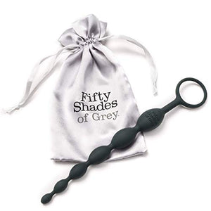 Fifty Shades Of Grey Pleasure Intensified Black Silicone Anal Beads - Graduated Size - 7.5 Inch