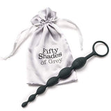 Fifty Shades Of Grey Pleasure Intensified Black Silicone Anal Beads - Graduated Size - 7.5 Inch
