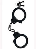 KinkLab Double-Lock Police-Style Handcuffs, Black