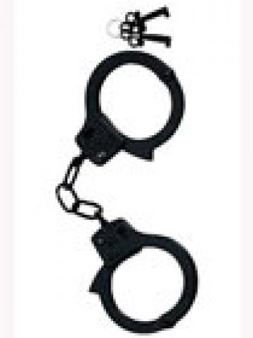 KinkLab Double-Lock Police-Style Handcuffs, Black