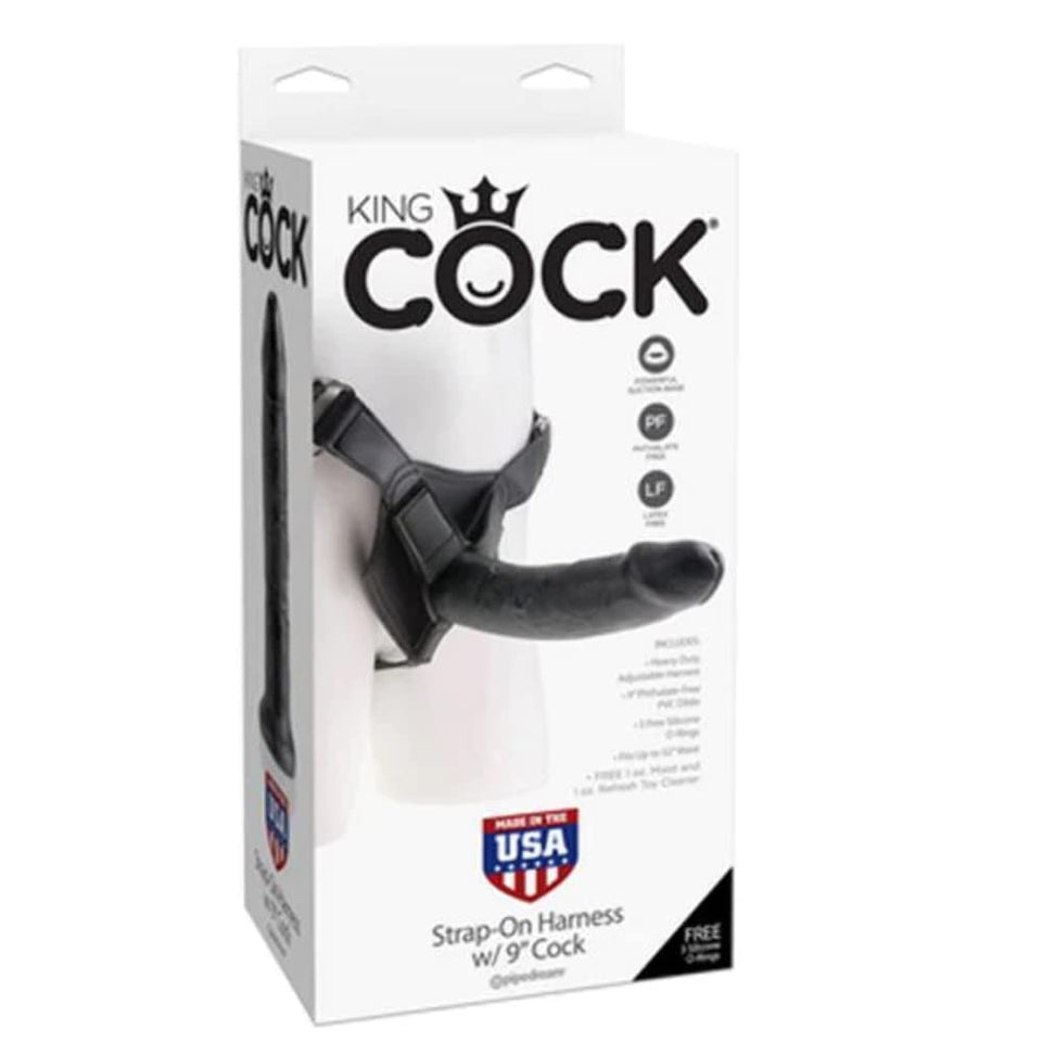 Pipedream King Cock Strap-On Harness With Cock, 9&quot;, Black