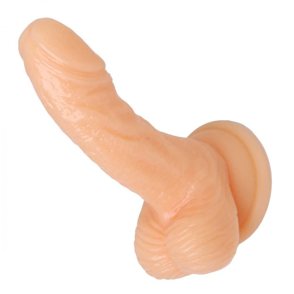 Frisky Silicone Realistic Suction Cup Mini Dildo, Flesh, 4 Inch
