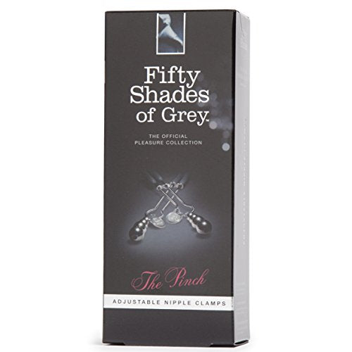 Fifty Shades Of Grey The Pinch Nipple Clamps - Adjustable Weight Metal Nipple Clamps For Sex Pleasure - Silicone Coated Clip - Includes Satin Bag - Silver