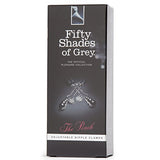 Fifty Shades Of Grey The Pinch Nipple Clamps - Adjustable Weight Metal Nipple Clamps For Sex Pleasure - Silicone Coated Clip - Includes Satin Bag - Silver