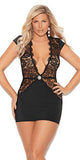 Lace & Lycra Mini Dress White 3X