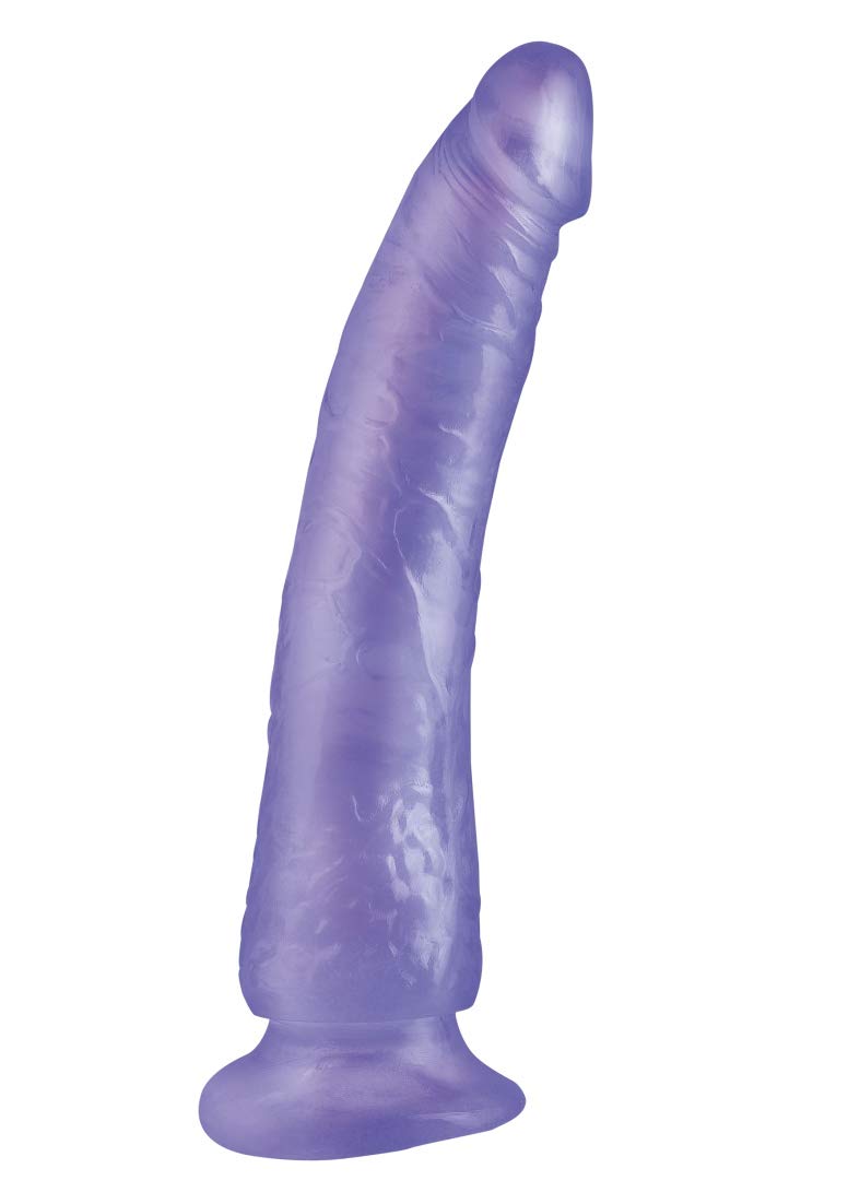 Basix Rubber Works Slim 7-Inch Dong with Suction Cup Purple
