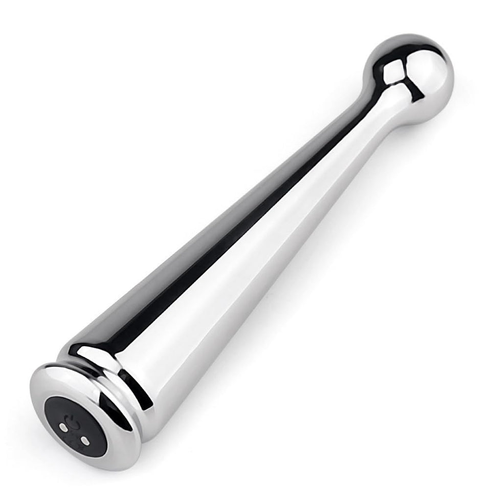 G-Spot Massage Dildo, Metal Pleasure Wand Anal Stimulation, 9 Vibration Modes, Anal Butt Plug - G-Spot Stimulation Pleasure Wand