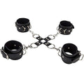 Ouch Leather Hand And Leg Cuffs, Black