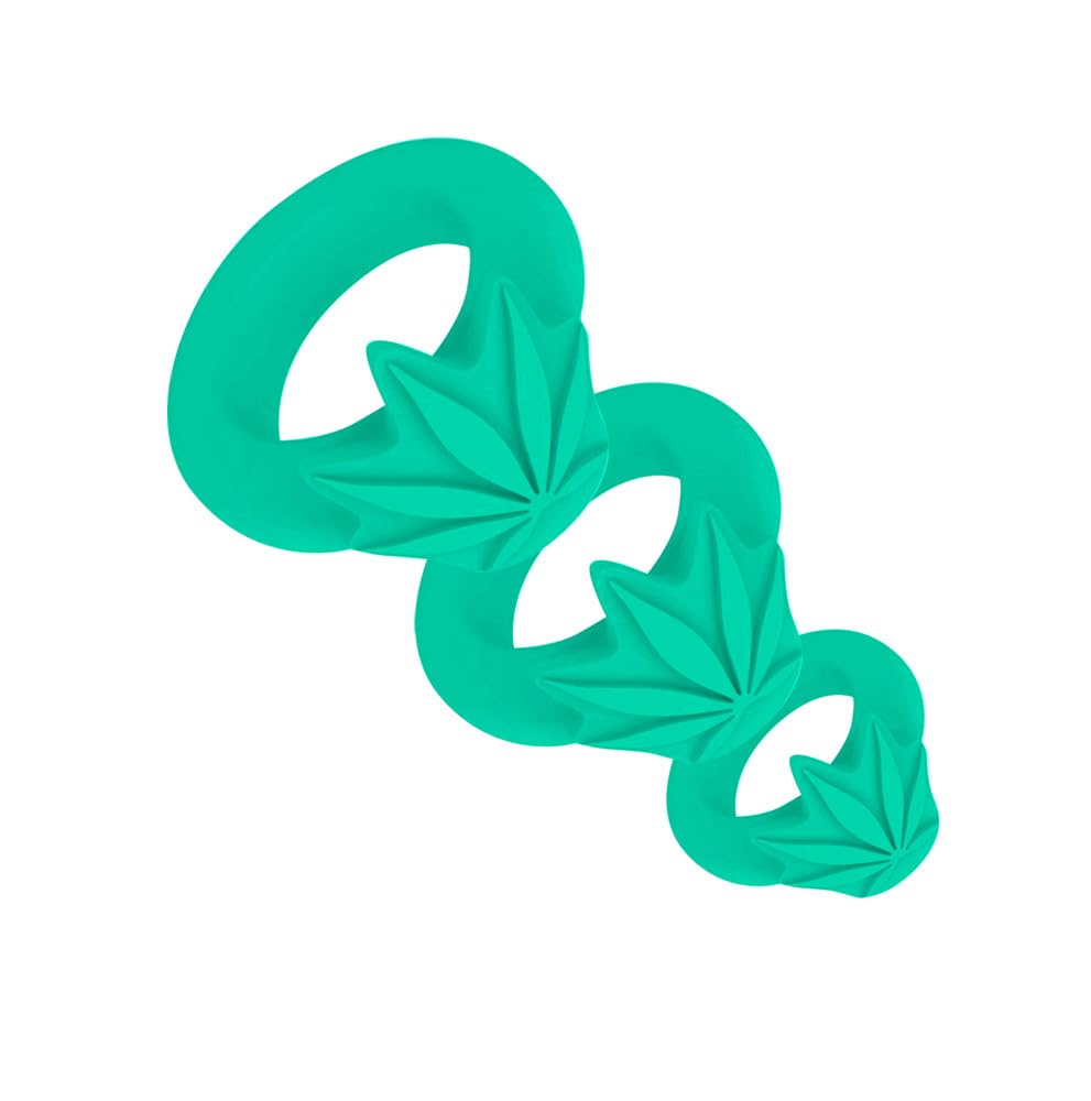 Maia Hazey Pot Leaf Silicone Ring Set Of 3