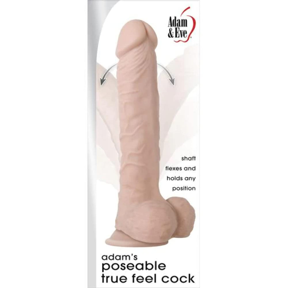 Adam And Eve - Adams Poseable True Feel Cock 11.5 Inch Dildo (Beige)