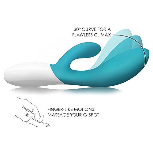 Lelo Ina Wave Dual-Action, G-Spot And External Massage Vibrator With Motion Movement, Ocean Blue