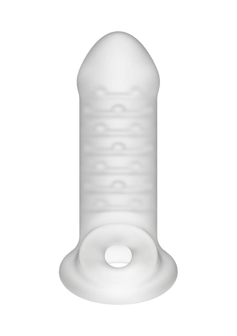 Kink By Doc Johnson Jacked Up Extender With Ball Strap - Thick - Internally Textured Tpe Penis Extension Sleeve - Adds Length An