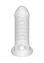Kink By Doc Johnson Jacked Up Extender With Ball Strap - Thick - Internally Textured Tpe Penis Extension Sleeve - Adds Length An