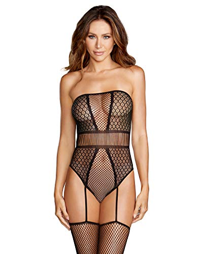 Dg Strapless Teddy Bodystocking Blk Os