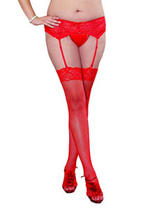 Dg Thigh Highs W/ Silicone Top Red Q