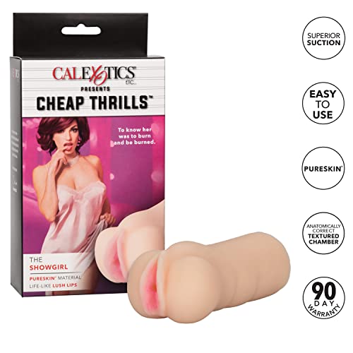 CalExotics Cheap Thrills The Showgirl - Travel Sized Male Masturbator - Silicone Masturbation Sleeve - 4.75-Inch Adult Male Sex