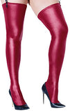 Matte Wetlook Stay Up Stocking Merlot O/S