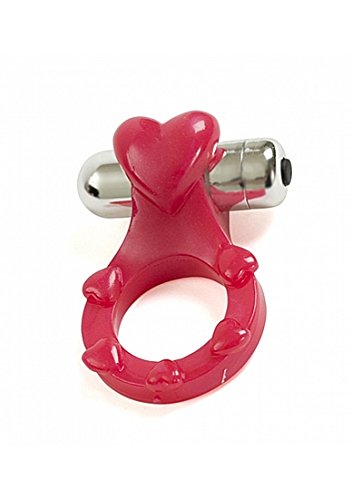 Doc Johnson Love Ring - Jellie Cock Ring With Clit Bumper & Quiet 7 Function Vibrating Bullet - Ruby Red