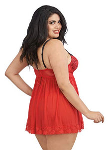 Dg Lace Ovrlay Bdoll W/ G-Strng Ruby 1X