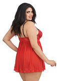 Dg Lace Ovrlay Bdoll W/ G-Strng Ruby 1X