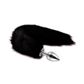 OOIIXX Anal Plug with Sexy Tail for Cosplay, Adult Sex Toys of Stainless Steel Anal Plug (Black, Medium)