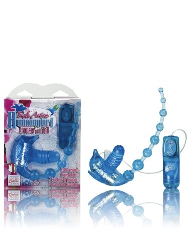 California Exotic Novelties Triple Action Hummingbird Arouser With Tail, Blue