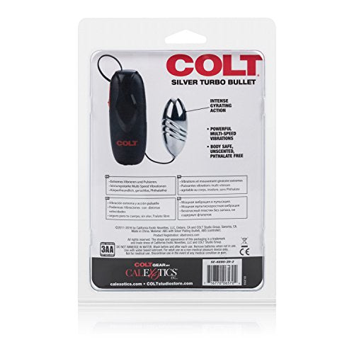 Calexotics Colt Turbo Bullet Vibrator - Waterproof Sex Toys For Couples - Wired Adult Vibe Egg Male P Spot Massager - Silicone Prostate Massager - Black
