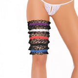 Elegant Moments Women'S Satin Leg Garters Lace Trim, Black/Black, One Size