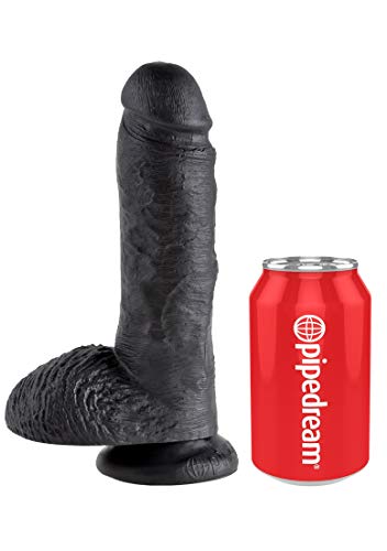 Pipedream King Cock With Balls, Black, 8 Inch