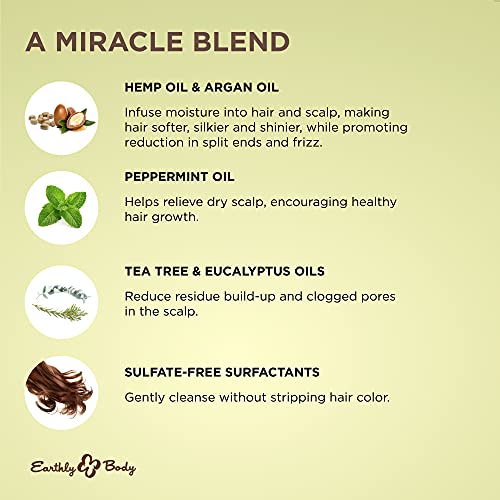 Earthly Body Miracle Oil Shampoo 16Oz Tea Tree
