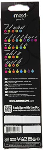 Doc Johnson Mood - Powerful - 7 Function Waterproof Bullet-Style Vibrator (3.4 Inches) - Whisper Quiet With Velvet Touch Finish - Requires 1 Aa Batteries - Small - Purple
