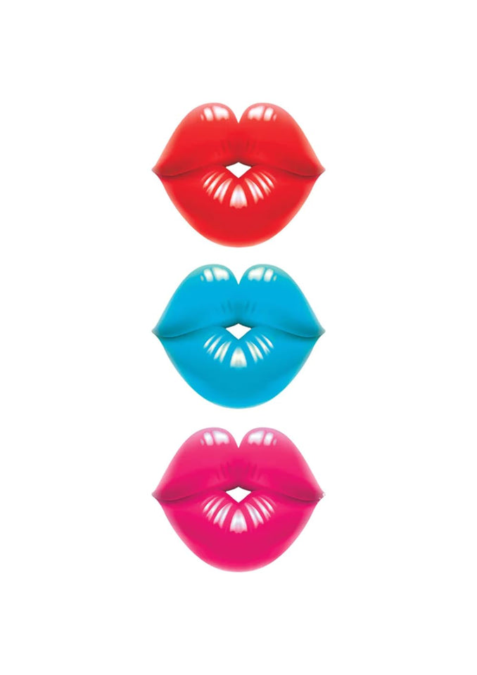 Hott Products Dick Lips Edible Gummy Cock Rings, Strawberry/Blueberry & Cherry, 3.17 Ounce