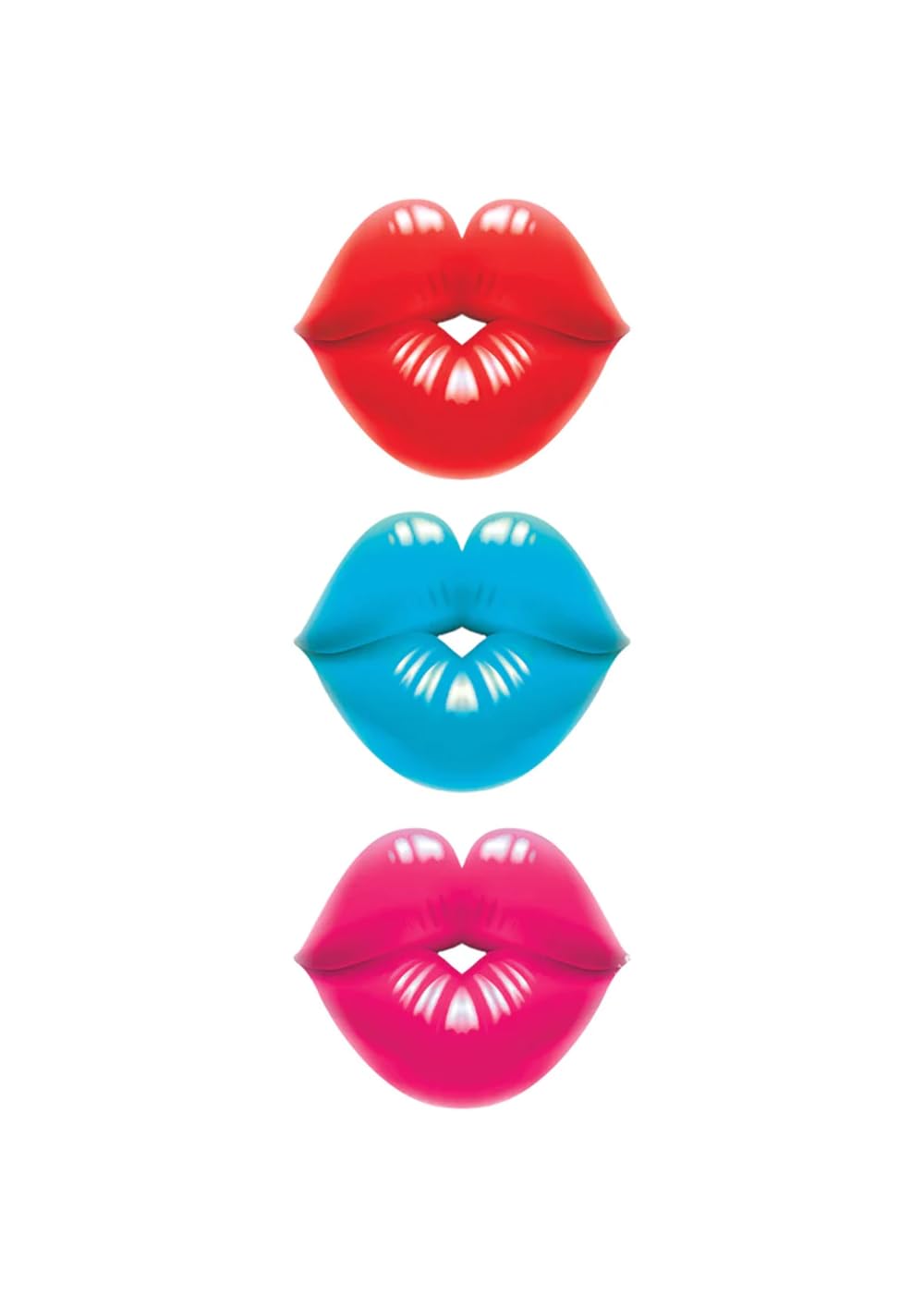 Hott Products Dick Lips Edible Gummy Cock Rings, Strawberry/Blueberry & Cherry, 3.17 Ounce