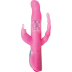 Adam & Eve Eve?? Triple Pleasure Rabbit Vibrator, Pink | 10??Long, 5??Insertable X 1??Wide | Waterproof Silicone G Spot Vibrator, Clitoral Stimulator And Butt Plug In One | Multiple Vibration Modes