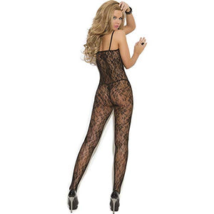 Rose Lace Bodystocking - O/S - Black