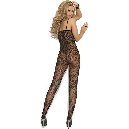 Rose Lace Bodystocking - O/S - Black