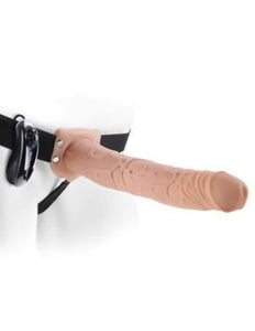 Ff 11In Vibrating Hollow Strap-On Flesh